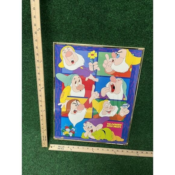 Vintage 16x20 WALT DISNEY THE SEVEN DWARFS POSTER FROM MOVIE SNOW WHITE #82269 - Picture 4 of 5